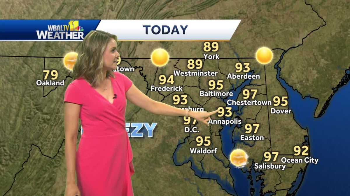 Hot one Friday, temps in the 90's for Maryland