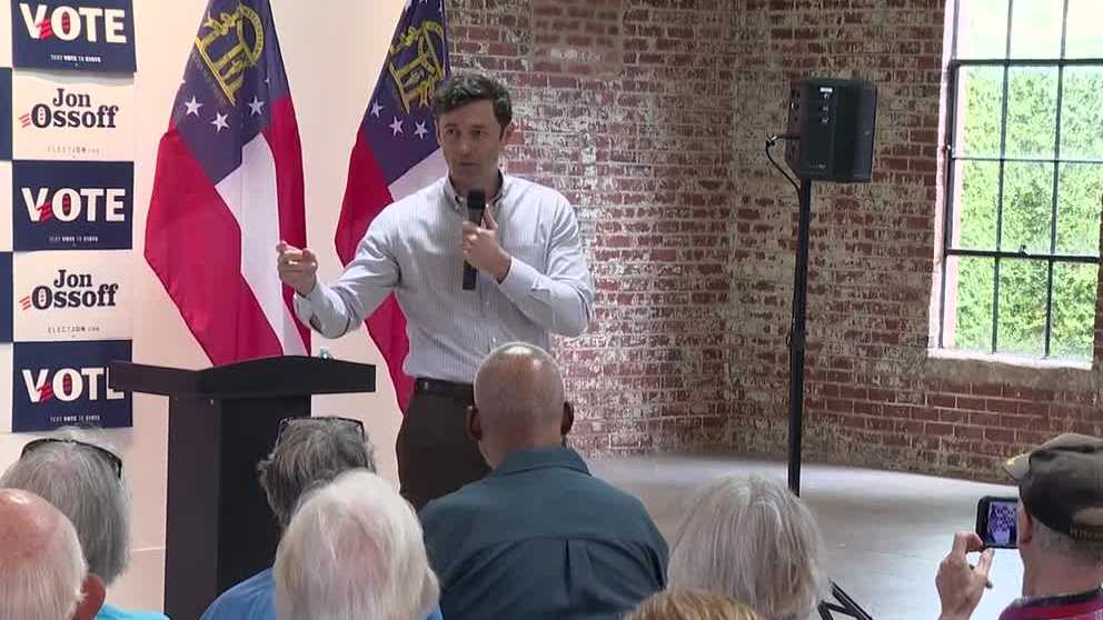 At Brunswick rally, Ossoff focuses on Collins as bitter Senate race intensifies