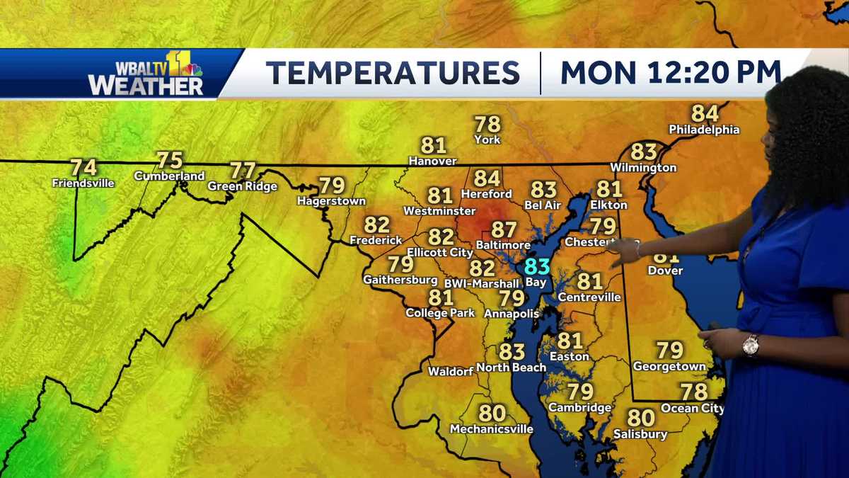 Pleasant conditions continue in Maryland, cloudy week ahead