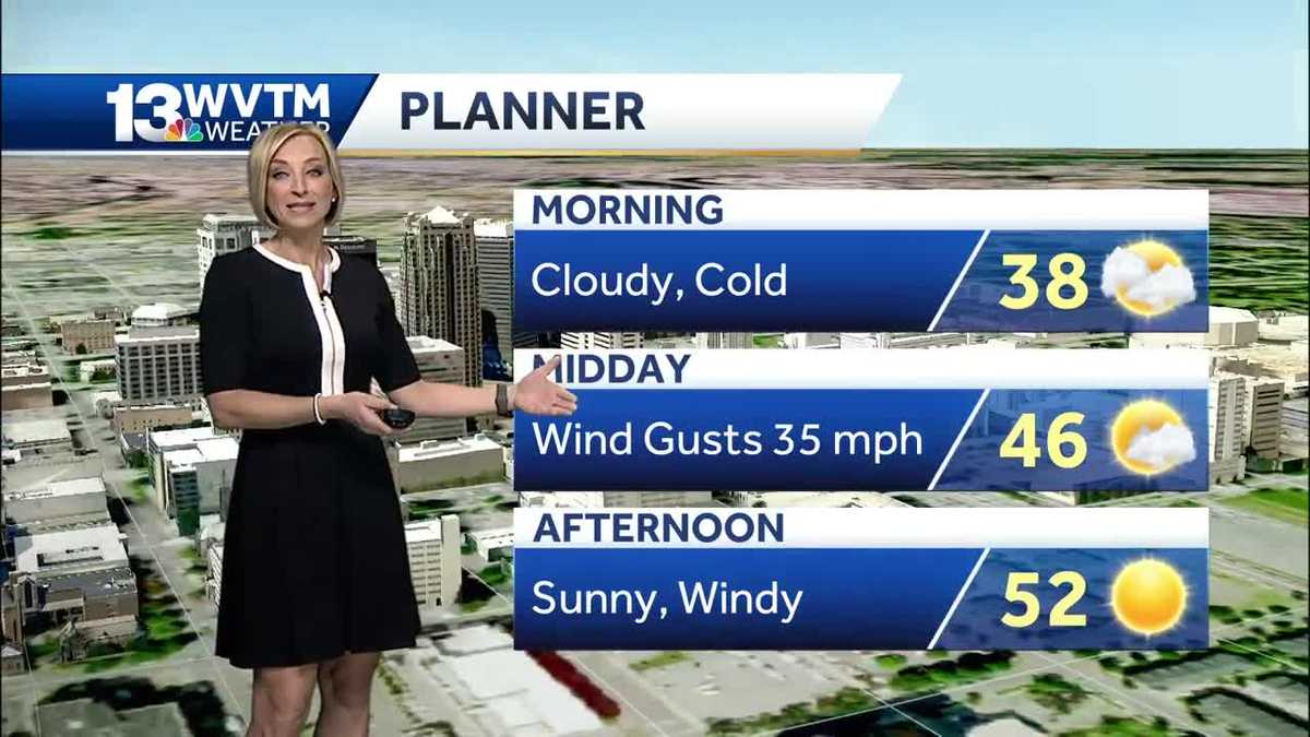 Chilly and windy for Monday