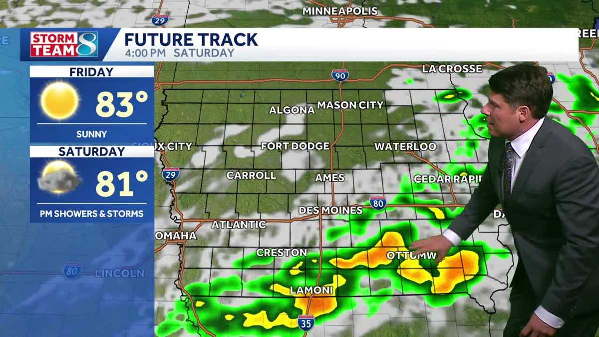 A break from the storms and rain Friday with more potential for severe weather Saturday