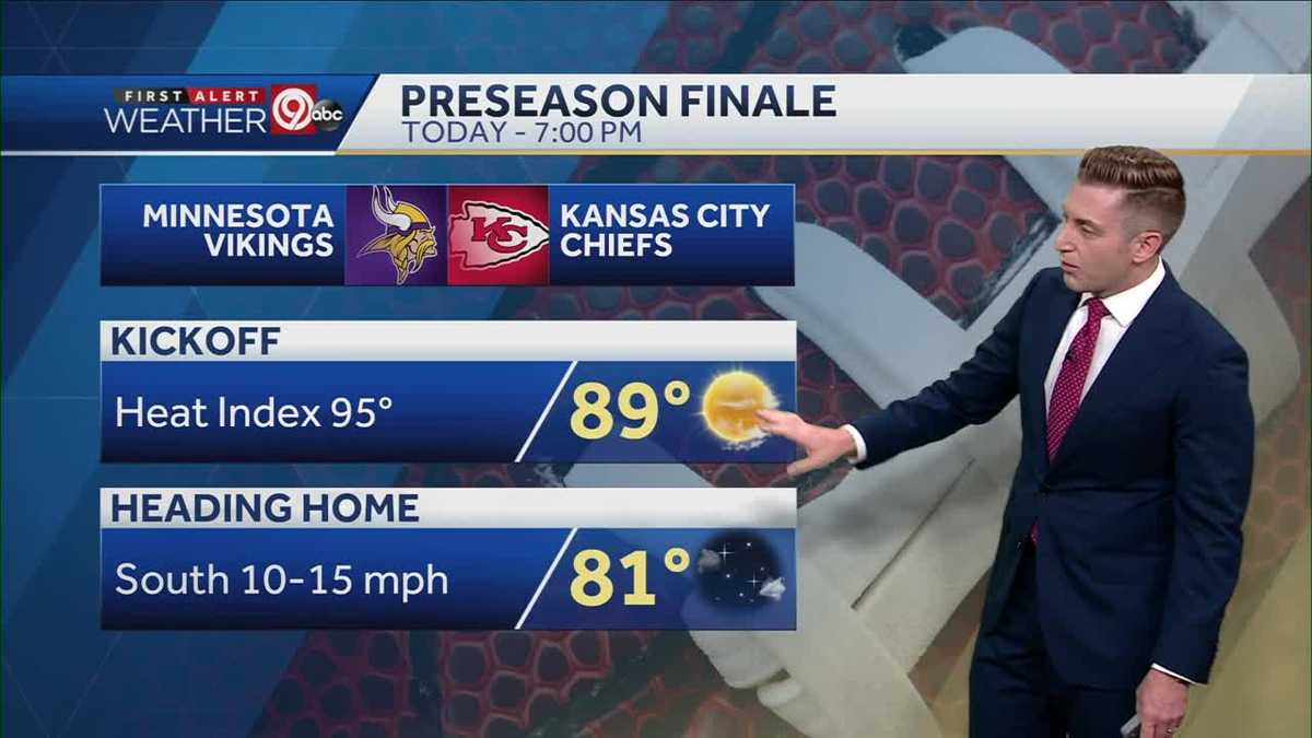 KANSAS CITY WEATHER: Friday will be toasty for the Chiefs game