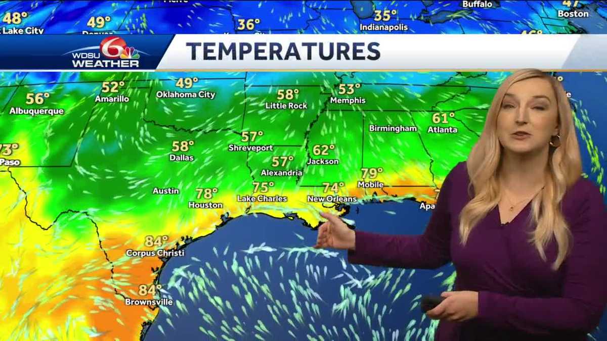 Cold front bringing some showers and a cooler evening