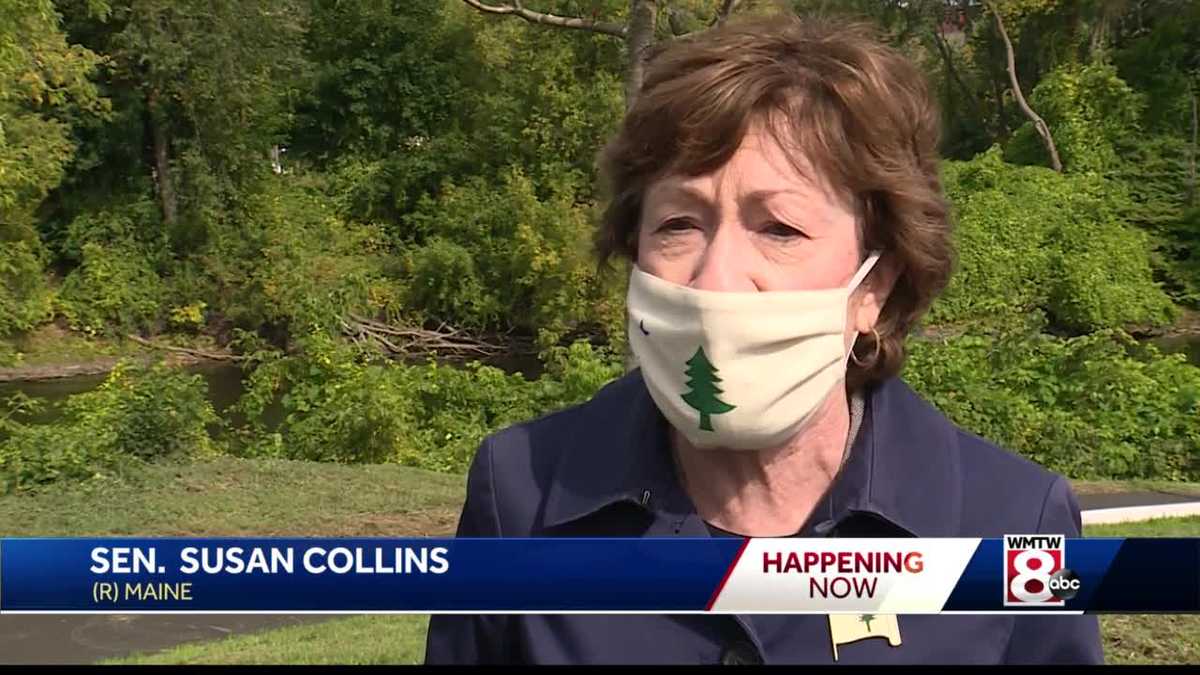 Sen. Susan Collins attends dedication ceremony of Anniversary Park and Bell Tower in Auburn