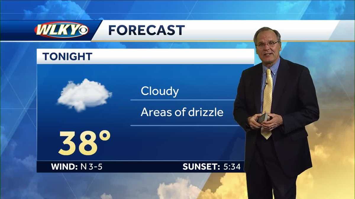 Cloudy skies, patchy drizzle