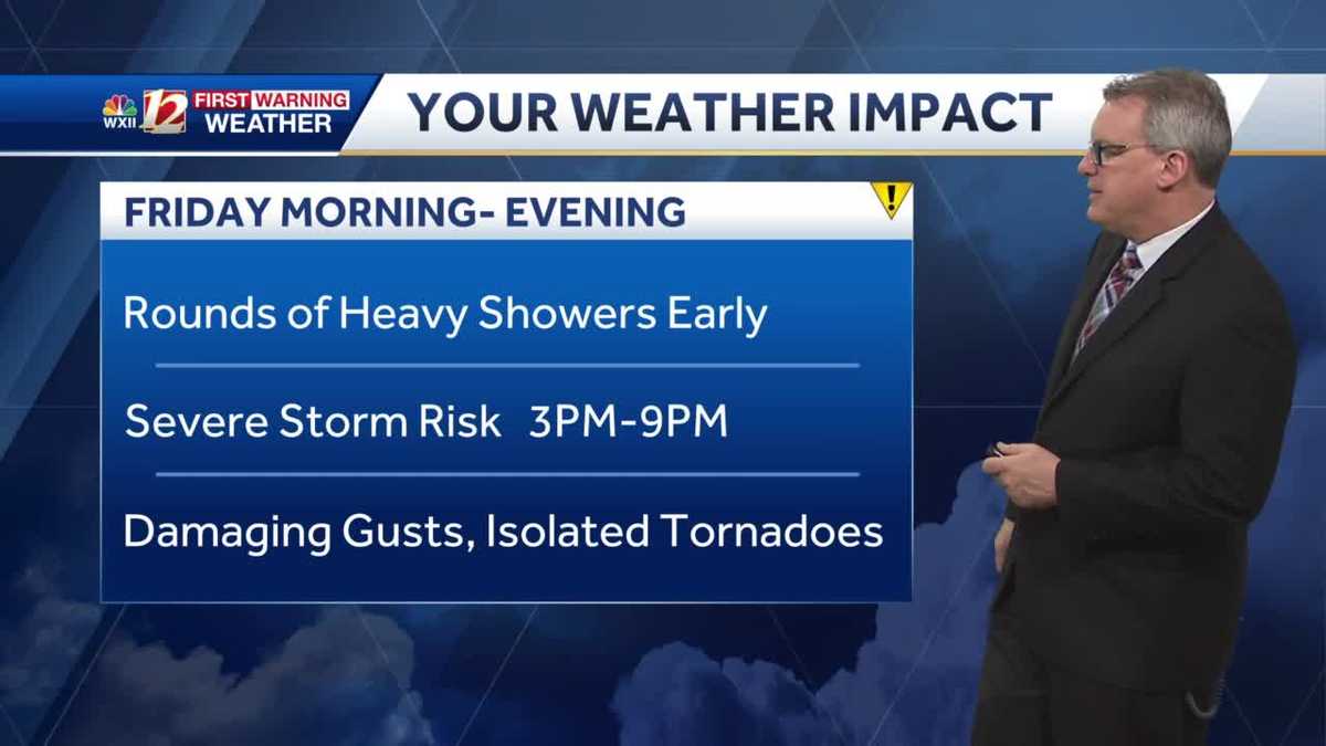 WATCH: Thursday morning rain tapers, severe risk Friday