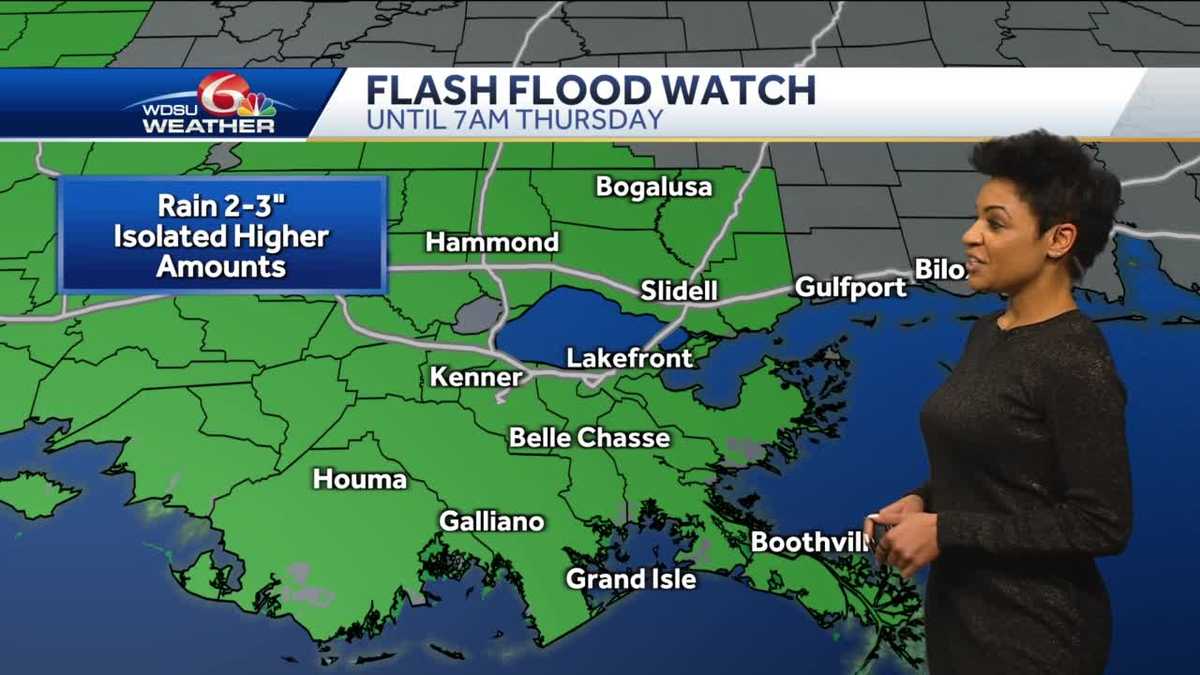 Flash Flood Watch through Thursday AM, Wind Advisory