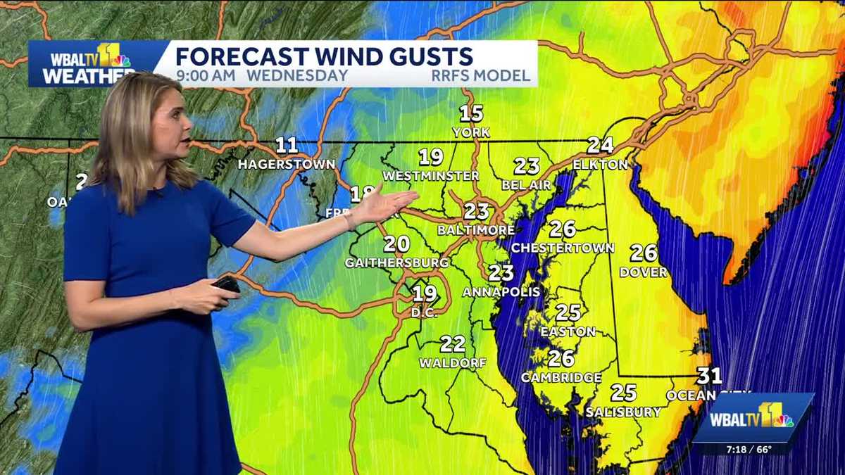 Baltimore Weather: Sunny and breezy Wednesday - WBAL