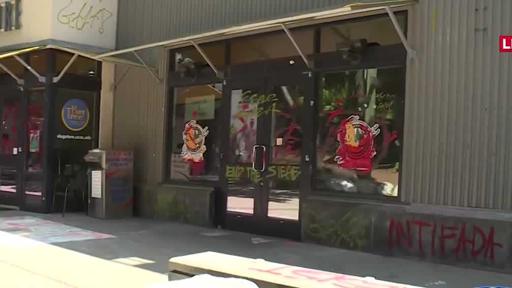 UCSC pro-Palestinian encampment moves, graffiti left behind - Vimarsana News