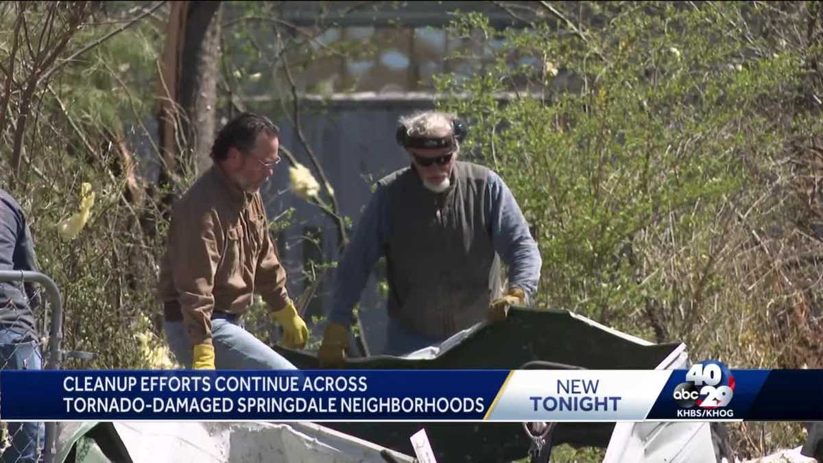 Cleanup efforts continue across tornadodamaged Springdale neighborhoods