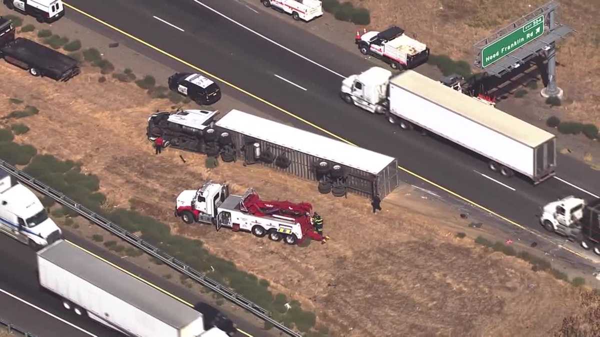 Big rig carrying 20,000 lbs of cheese crashes on I-5