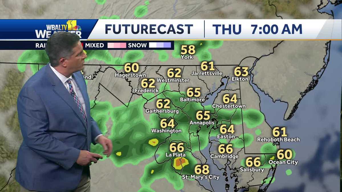 Rain to start day Thursday in Maryland