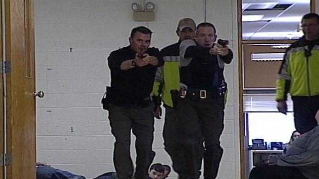 Law enforcement train for school shooting scenario