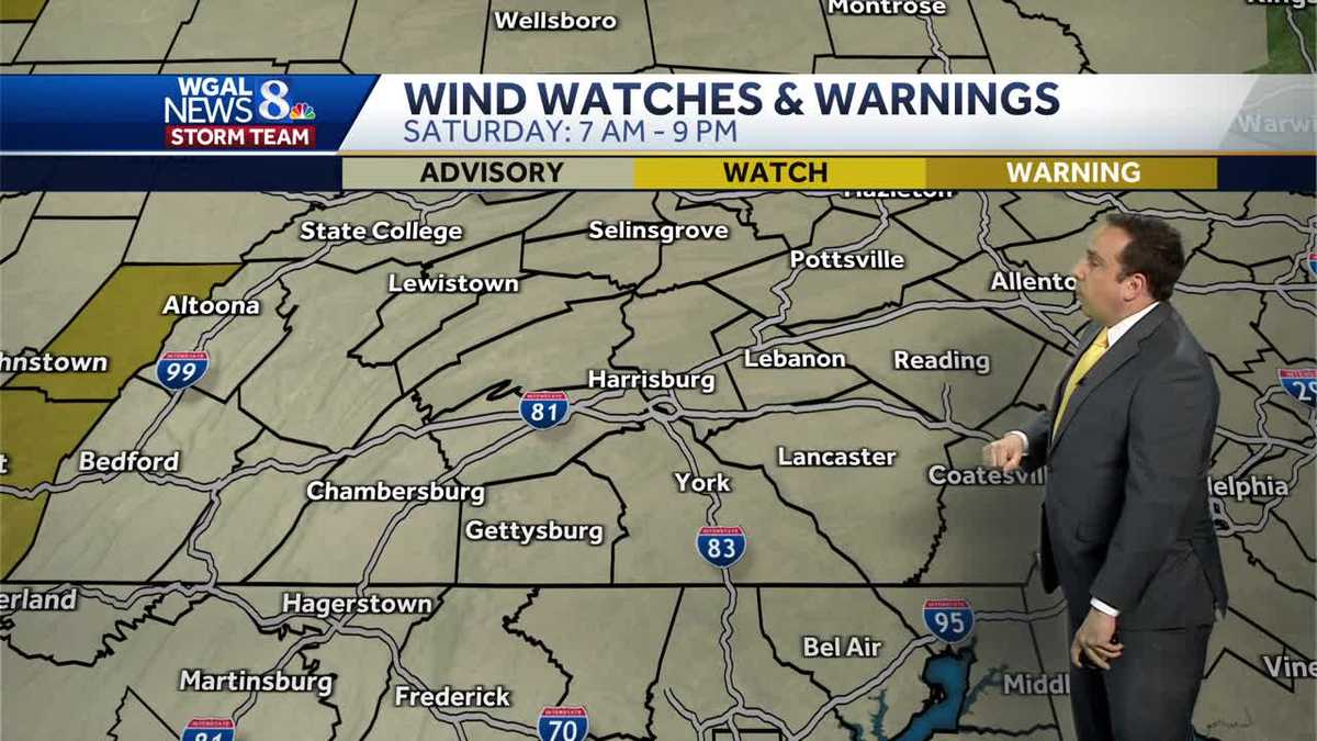 Damaging winds expected to follow heavy rain in South-Central PA