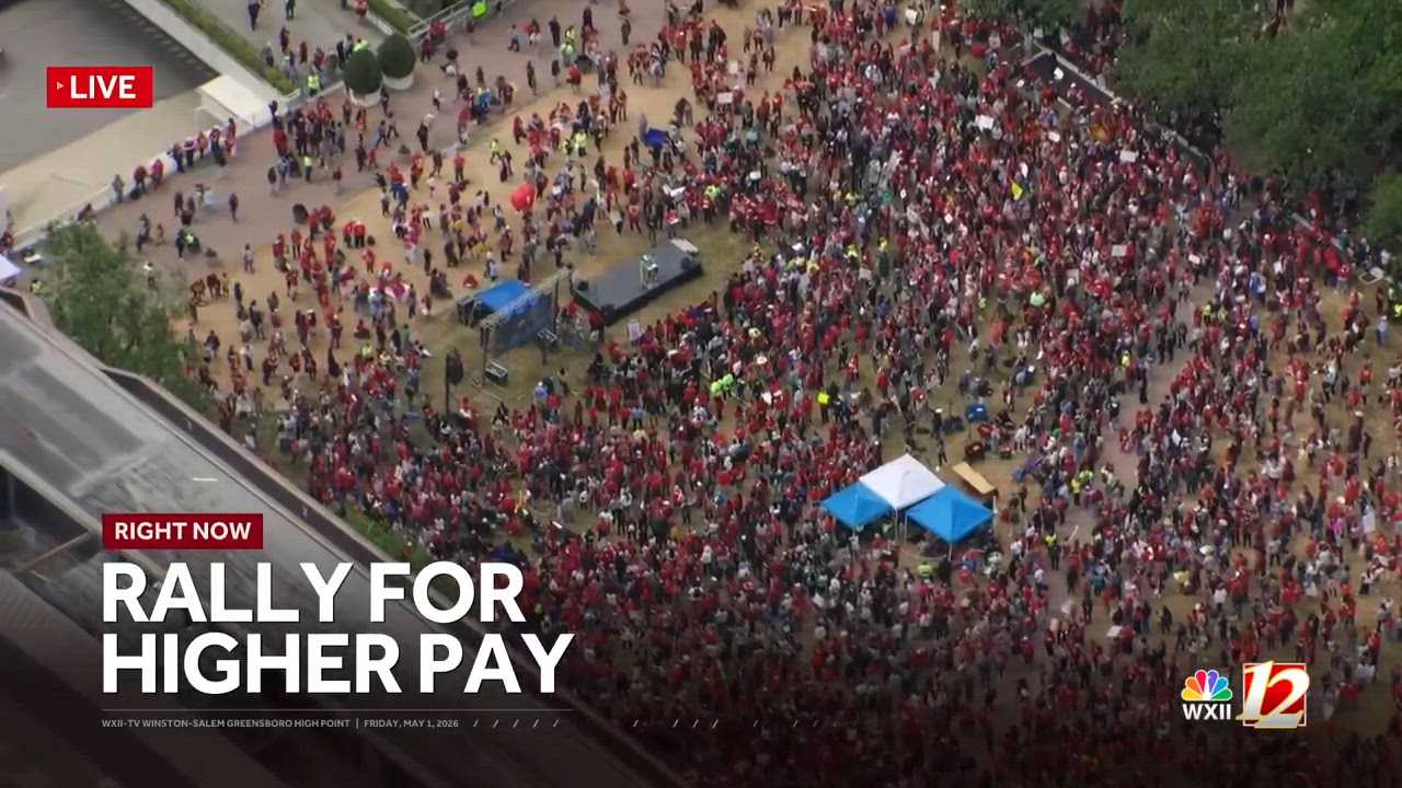 Thousands of NC teachers rally, call for higher pay and more school funding