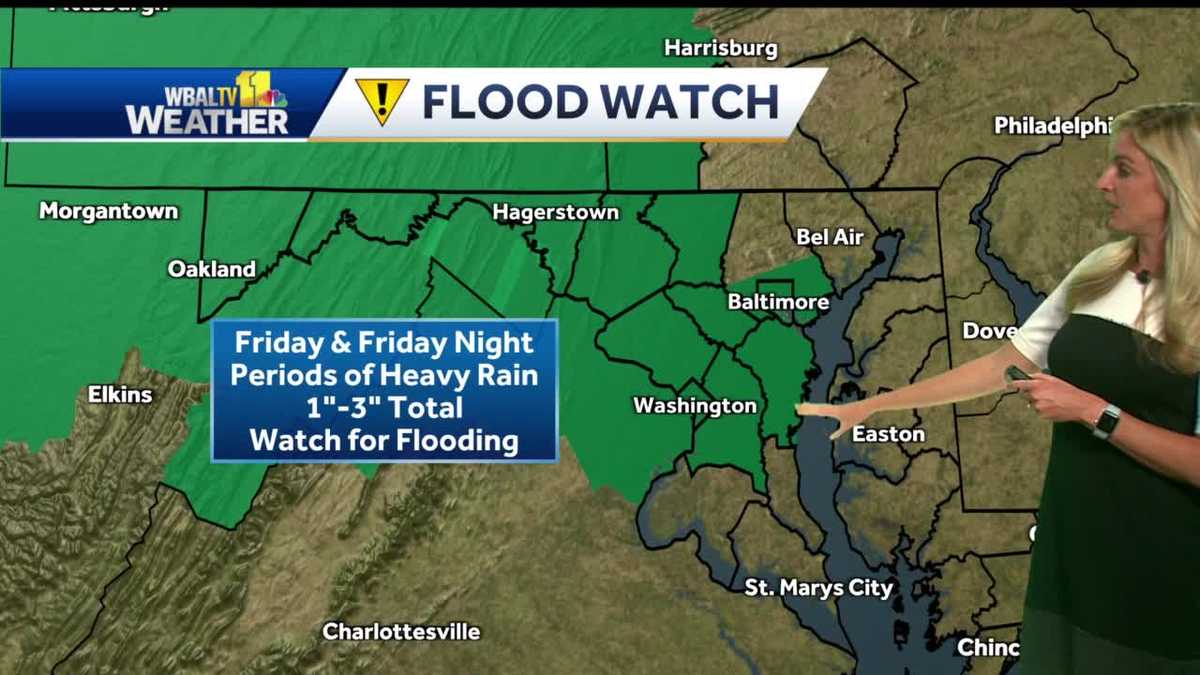 ⚠ Impact Day: Heavy, steady rain for Friday, Flood Watch for Maryland
