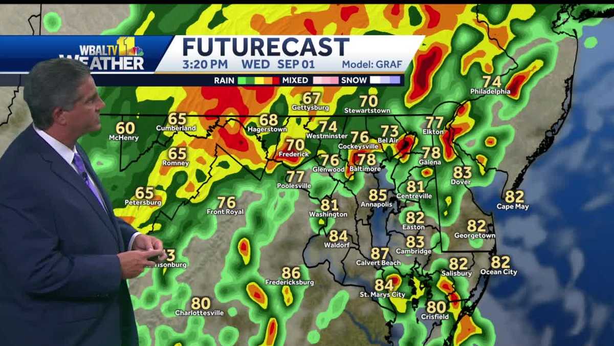 Showers, storms possible overnight into Wednesday