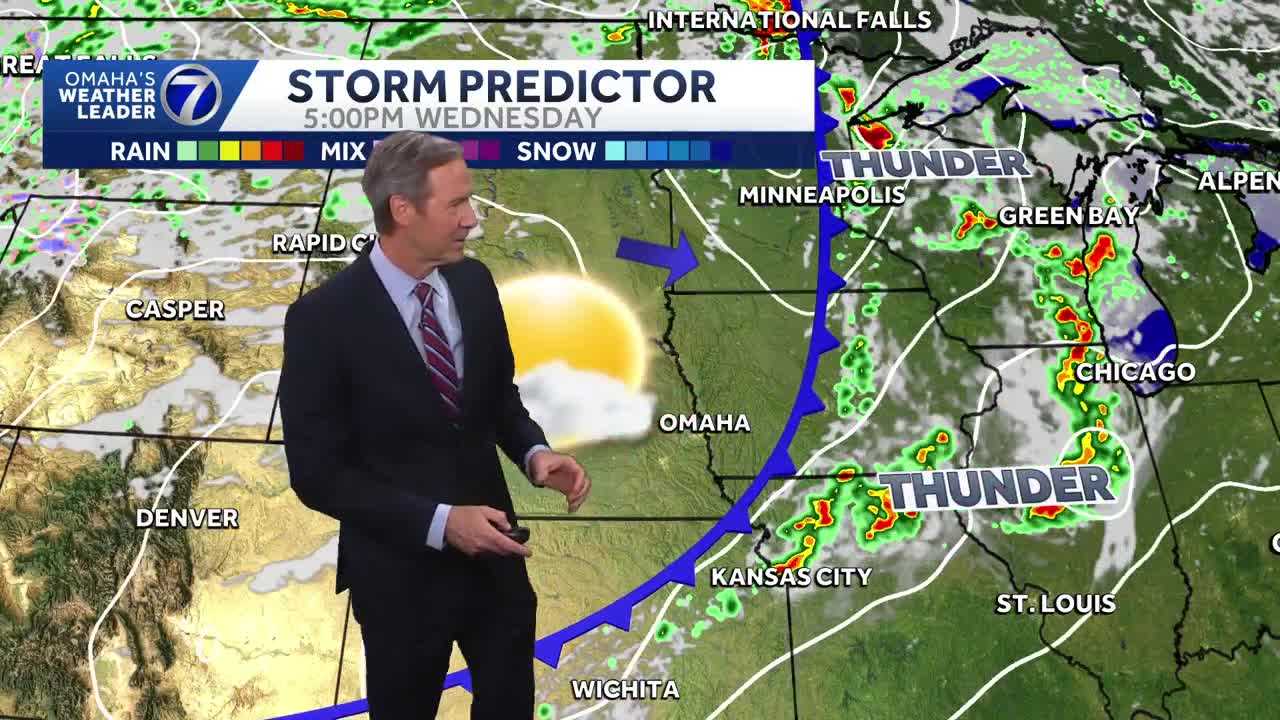 Storms more east of Omaha Wednesday and Thursday