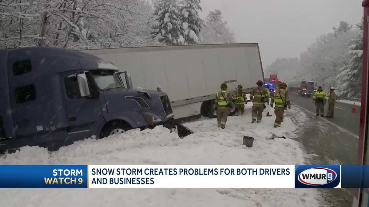 Snow makes for slippery conditions on NH roads