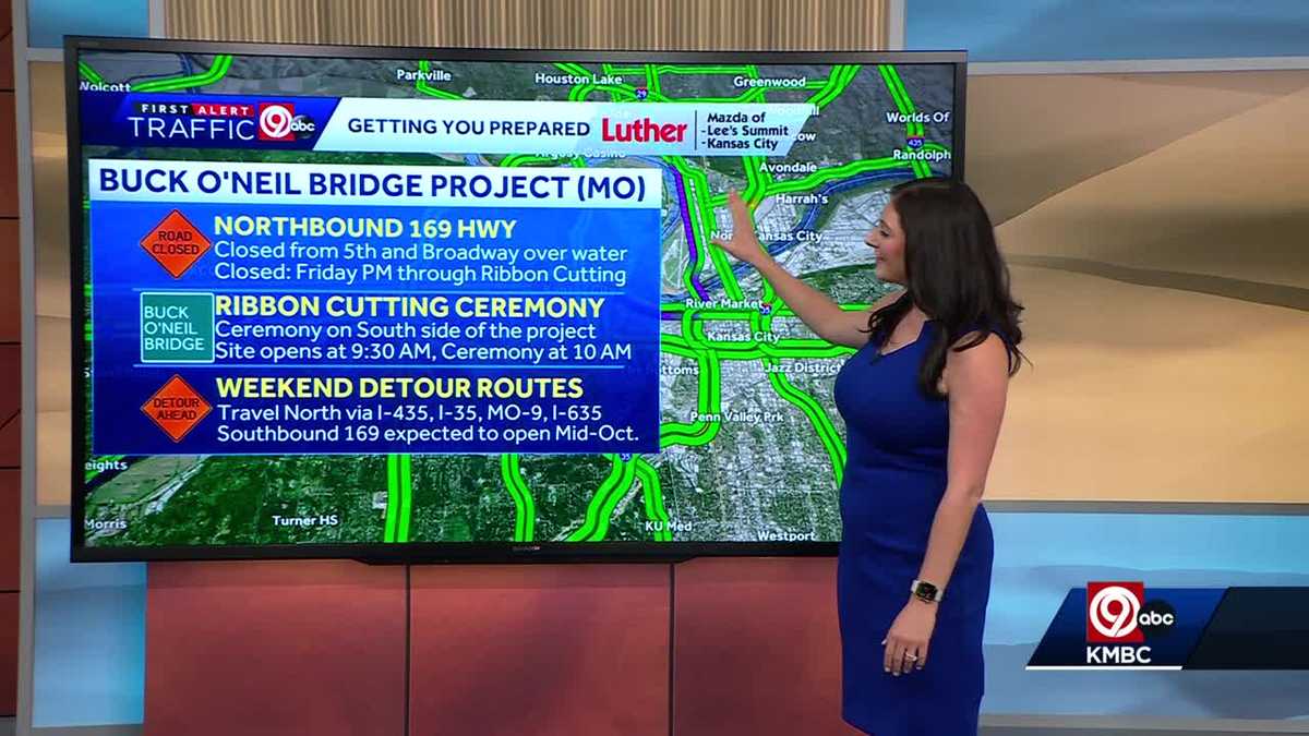 Buck O'Neil Bridge weekend road closures, ribbon cutting Monday