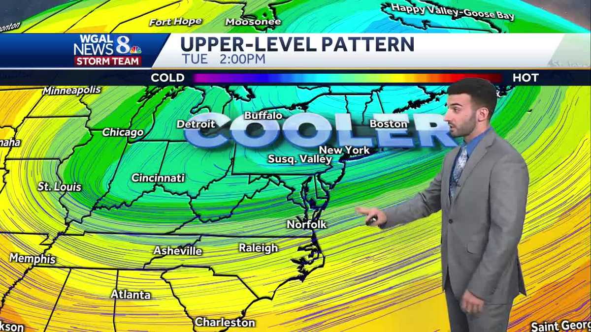 Some clouds and cooler overnight, a couple showers for Sunday in south