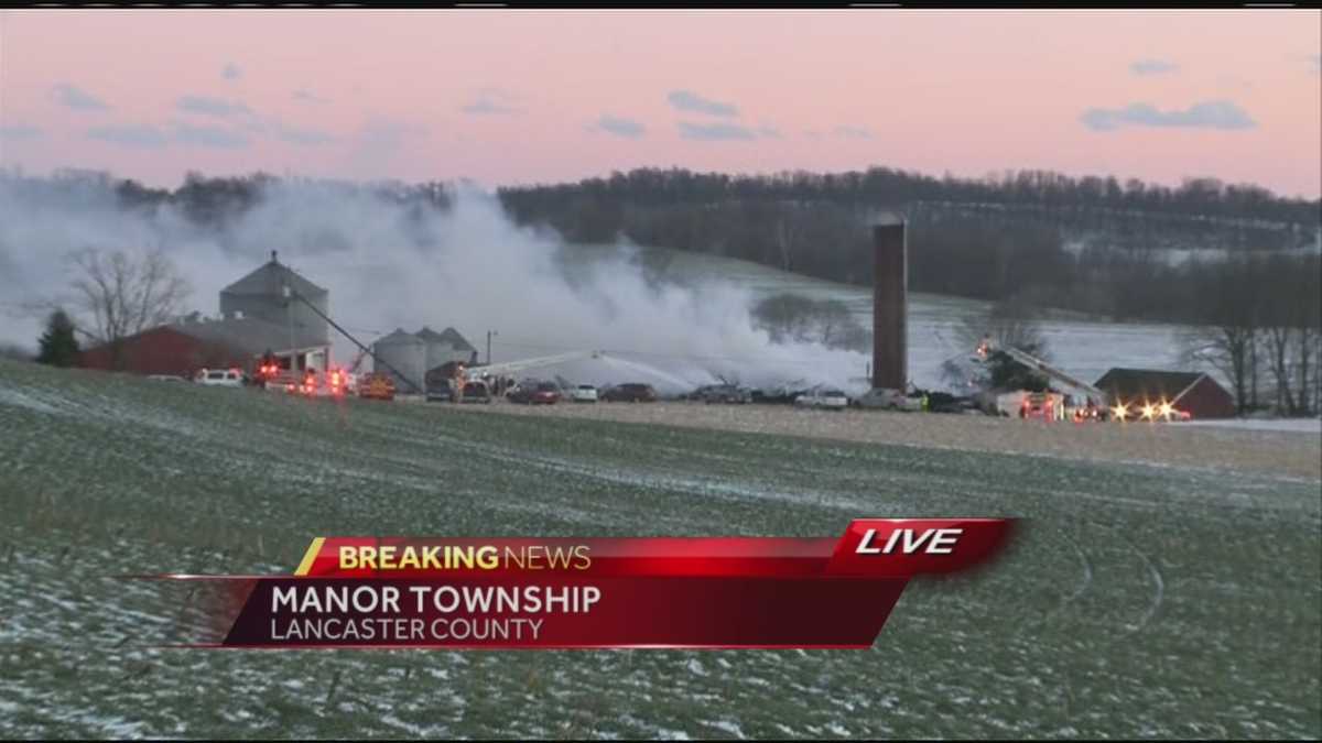 Crews on scene of barn fire in Lancaster County