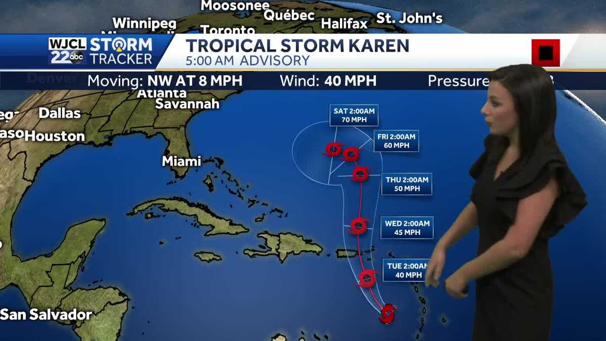 Tropical Storm Karen forms in the Atlantic and near record highs for ...