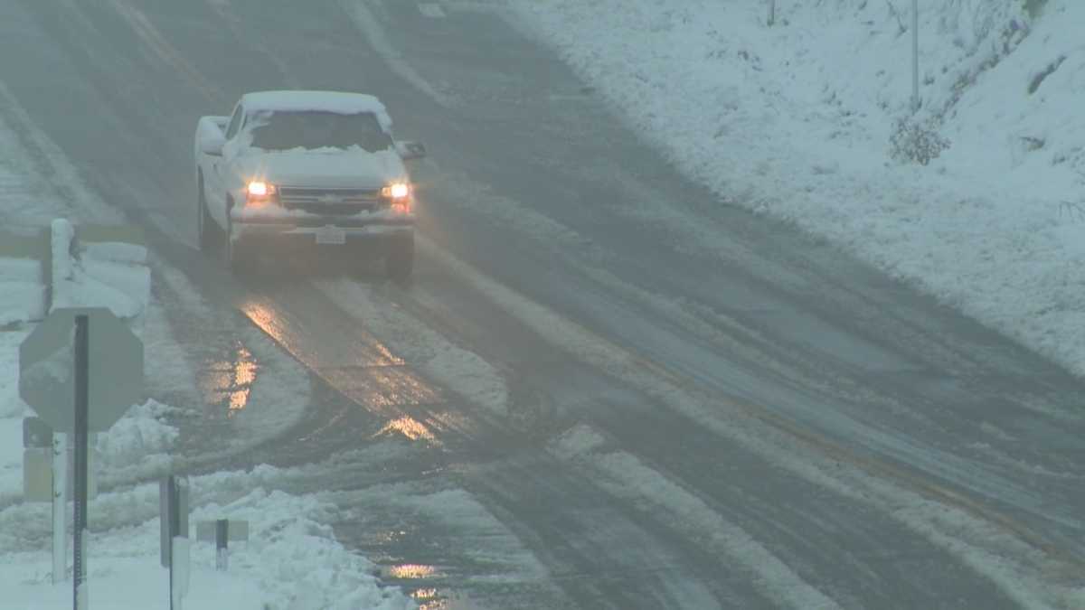 CHP warns drivers to slow with snow and ice on roads