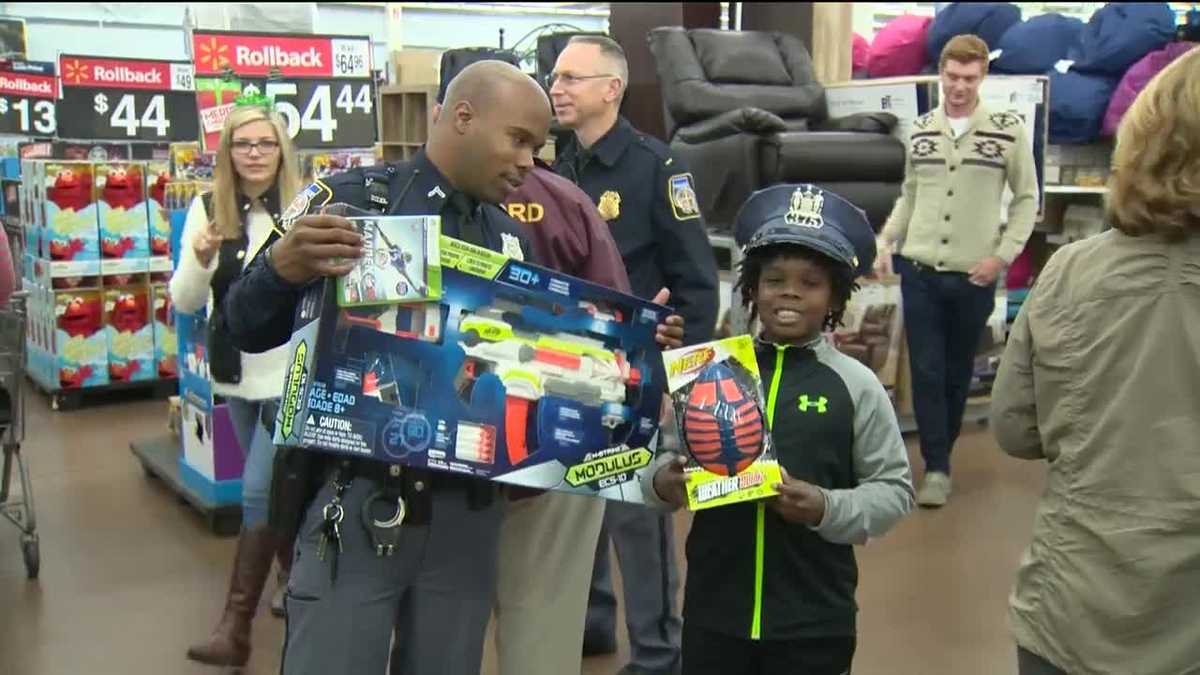 Kids were all smiles in Shop with a Cop event