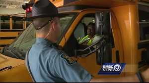 Kansas troopers inspect school buses for upcoming year