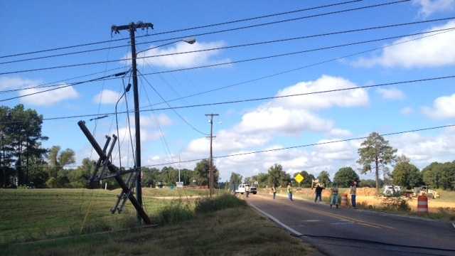Truck Takes Out Utility Pole Knocking Out Power