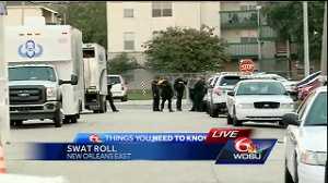 NOPD SWAT Team on scene of SWAT roll in New Orleans East