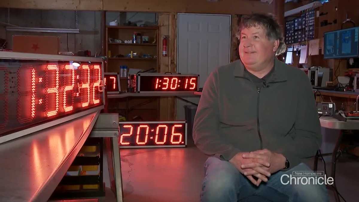 New Hampshire man puts together timing clocks seen along Boston Marathon course
