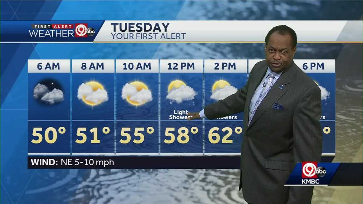 Increasing clouds Tuesday could bring rain showers by afternoon