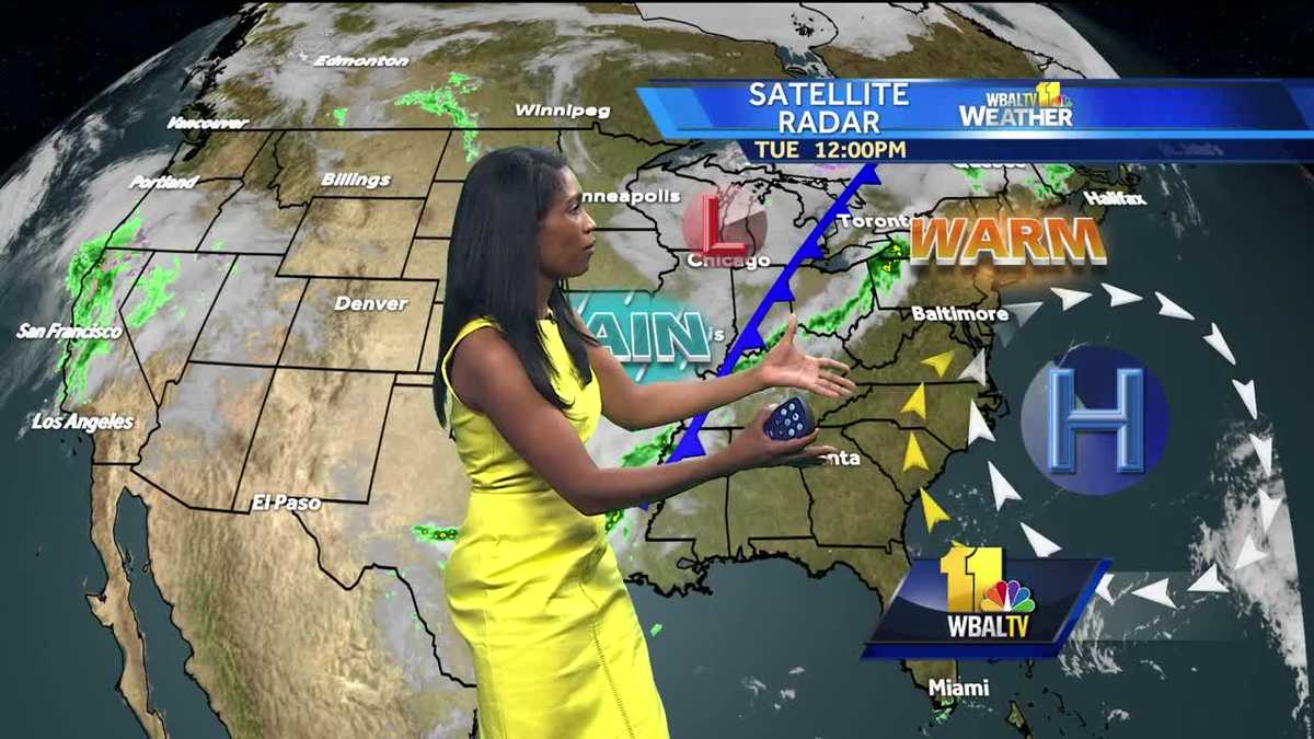 Mostly sunny and warm on Tuesday