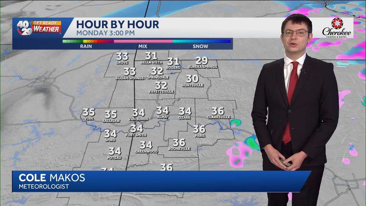 Wintry mix lingers into the evening in Arkansas