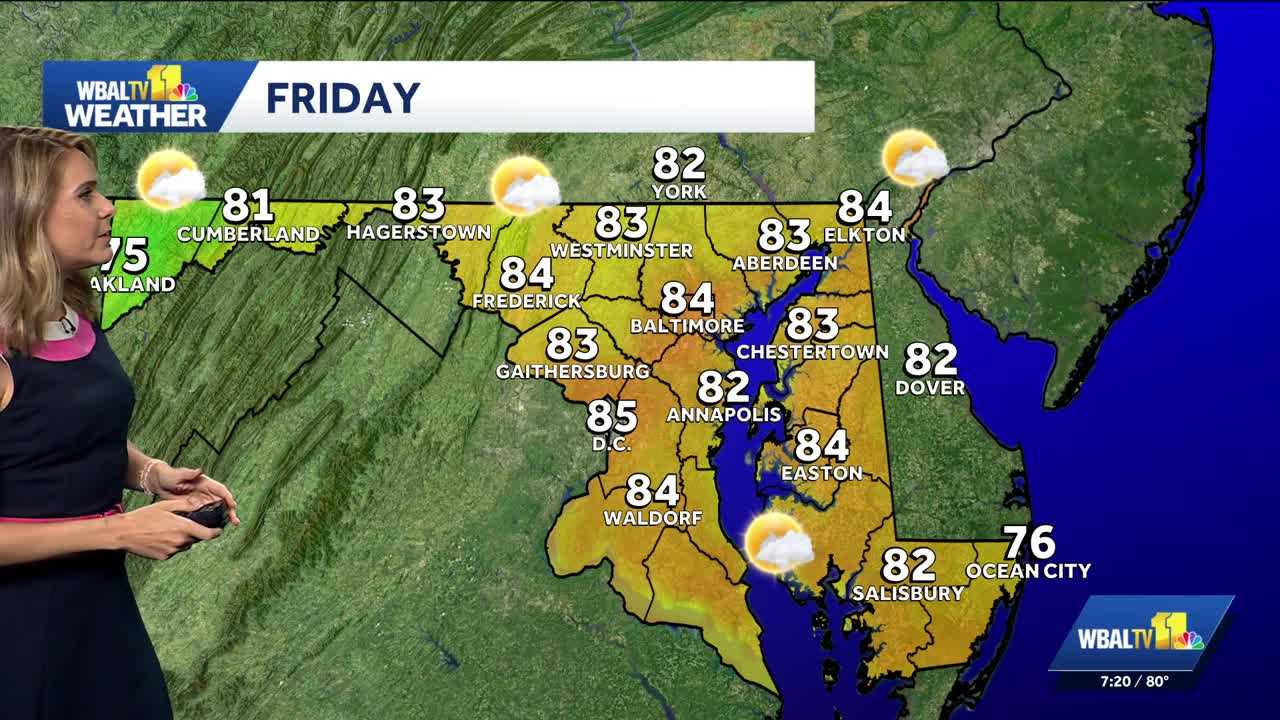 Baltimore Weather : Comfortable Friday with low humidity
