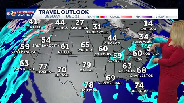 Mild and some sunshine in North Carolina Sunday