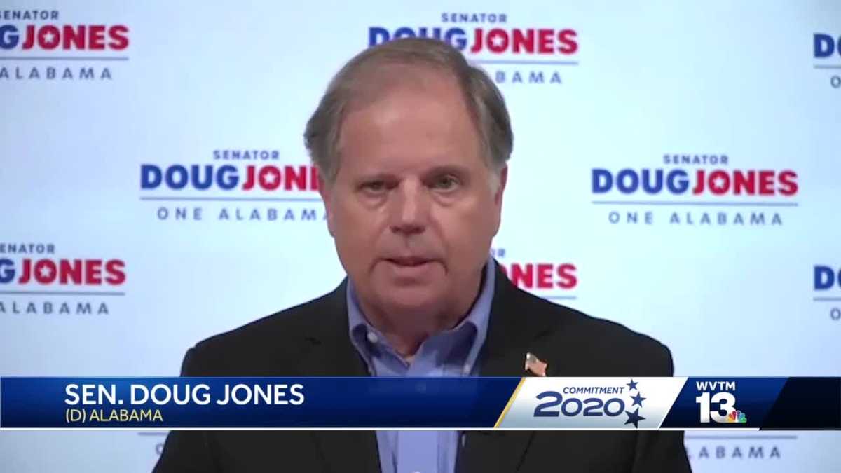 Democratic Senator Doug Jones reacts to Tommy Tuberville's GOP runoff win