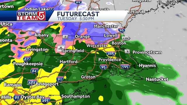 Video: When heavy rain, gusty wind moves into Mass.