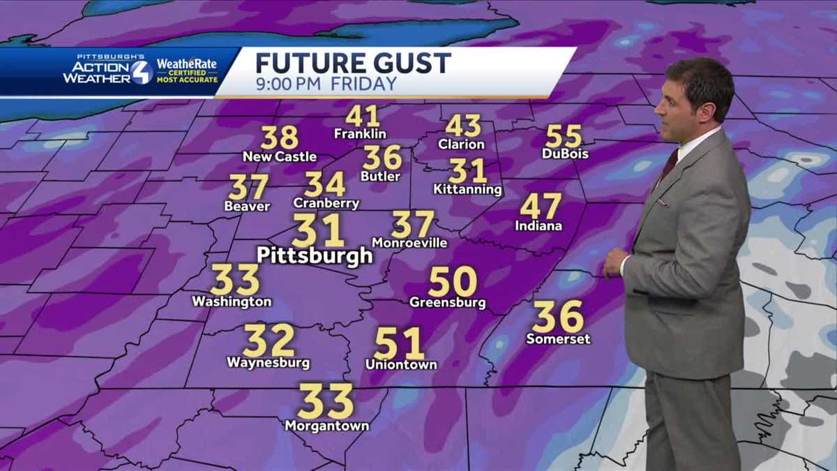 Pittsburgh weather Rain and wind impact day Friday, March 3