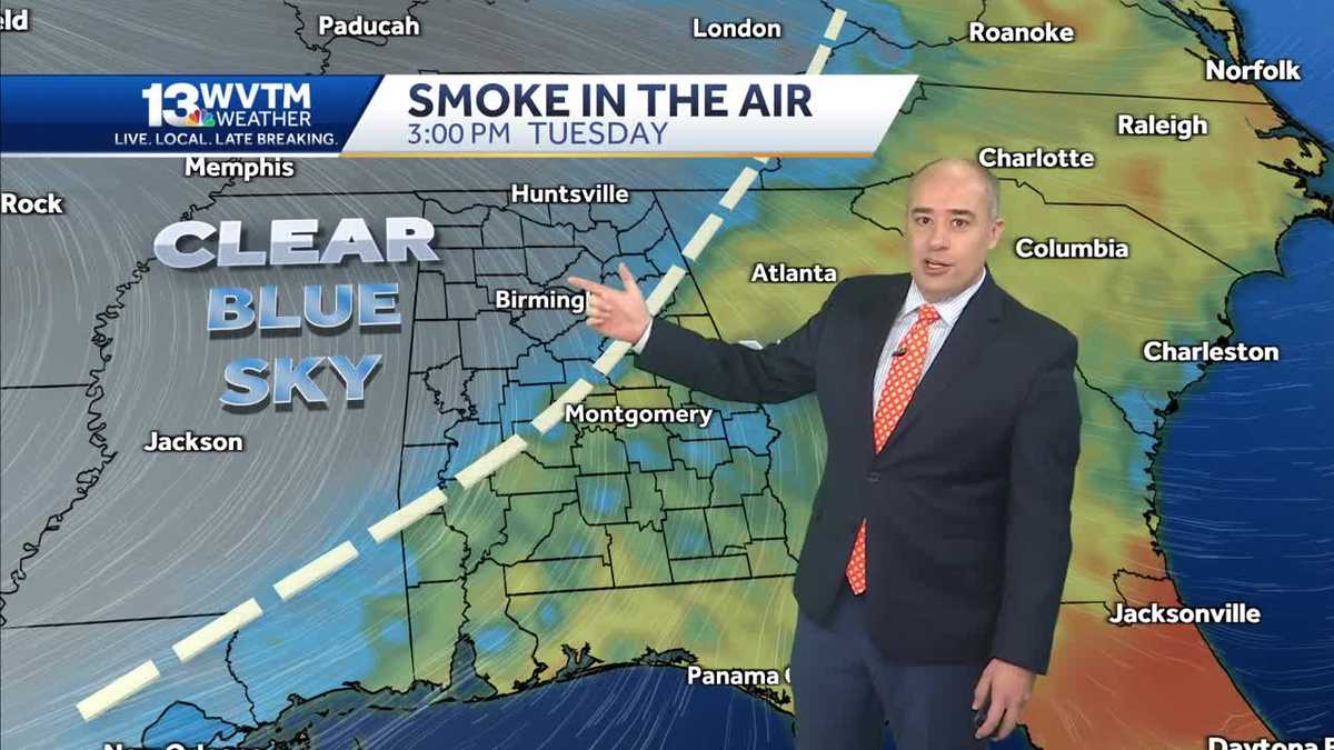 Smoke clearing, heat and humidity rising, storms threatening on Tuesday