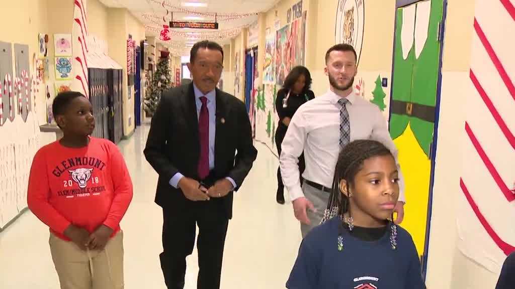 Maryland congressman makes good on promise, visits school