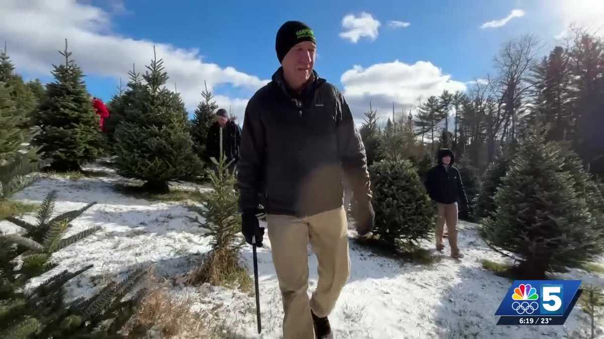 Gov. Phil Scott visits Martin’s Tree Farm to cut his annual Christmas tree