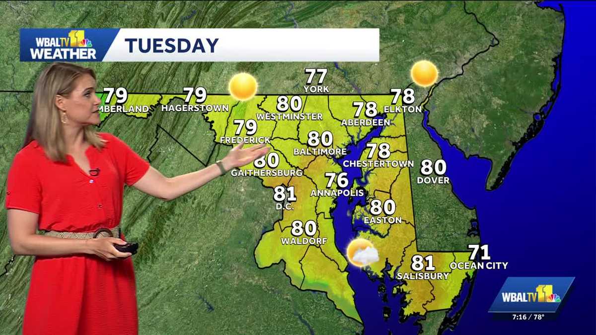 Cool Tuesday morning in the Baltimore area