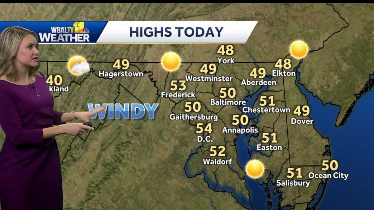 Cooler, windy Tuesday with gust up to 35 mph