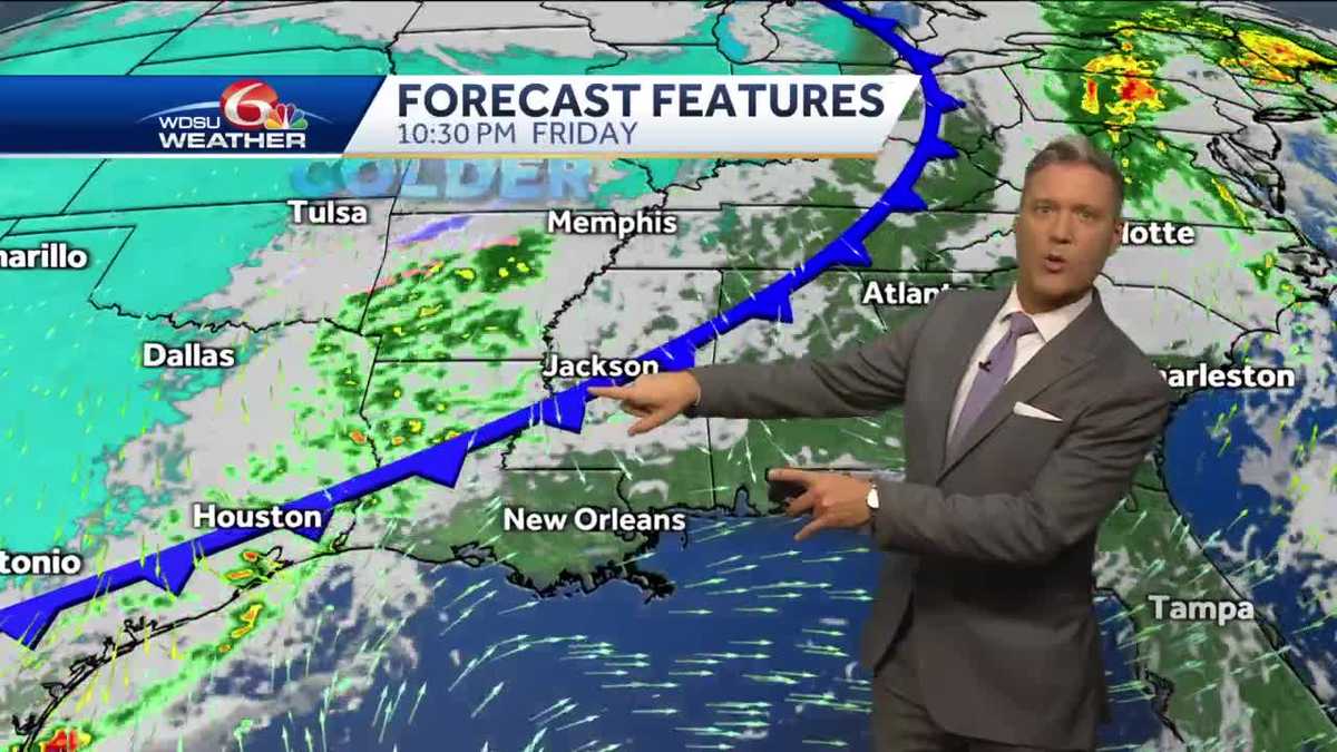 New Orleans weekend forecast cold front rain chances