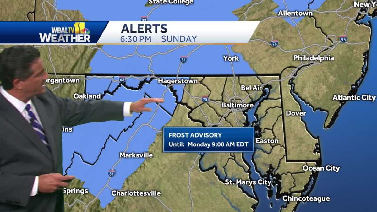 Frost Advisory in western Maryland