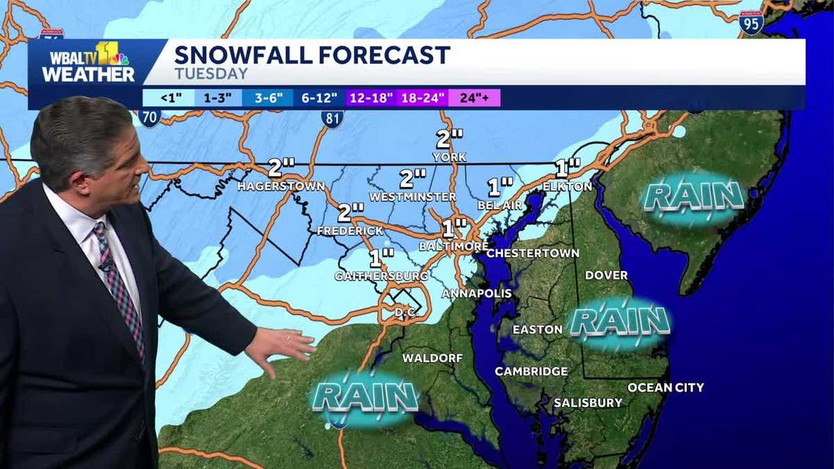 Calm Monday in Maryland before Tuesday's snowfall