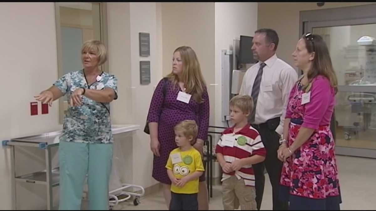 Parents tour new mother baby unit at UVM Medical Center
